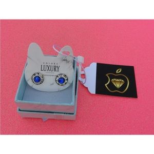 Handmade hypoallergenic Majestic Blue Earrings using Swarovski elements USA